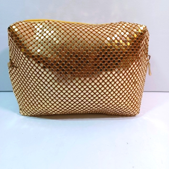 Signature Club A Handbags - Signature  Club A, Vintage Metal Mesh Makeup Bag , Color, Gold
